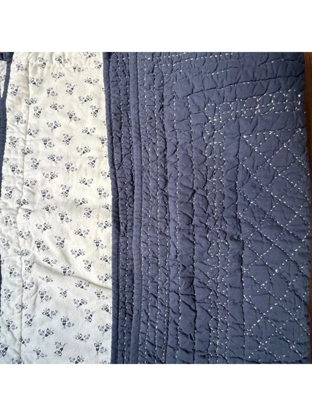 Ralph Lauren Navy Blue Quilted Standard Pillow Shams Set Of 2 Cotton Classic